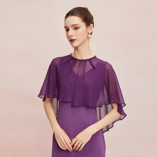 QF899斯尔丽25新款闪亮荷叶摆上衣配白领OL宴会连衣裙 商品图4