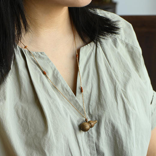 天然菩萨沉香葫芦项链  SP11558 商品图1