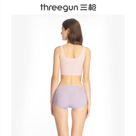 Threegun三枪 细柔莫代尔印花无痕女士三角裤-40694B0P1 商品图10