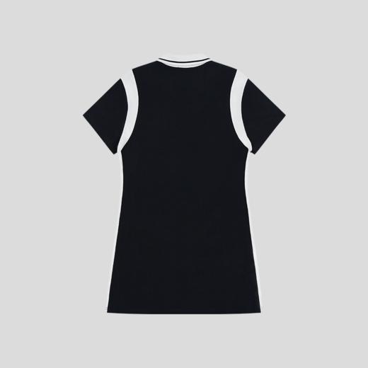 GOODBAI 粗体23logo印花翻领撞色插片织带短袖直筒连衣短裙 商品图4