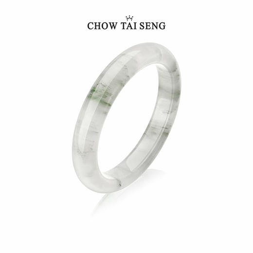 周大生人间烟火天山翠手镯女飘花步离镯贵妃玉镯子生日礼物送女朋友新中式 商品图6