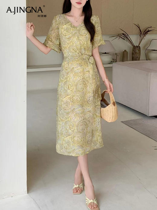 【特价不退换】阿菁娜浪漫度假风印花连衣裙F30X212072 商品图0