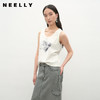 NEELLY纳俪商场同款夏季新款简约休闲无袖字母T恤女个性舒适上衣N25053R01167 商品缩略图0
