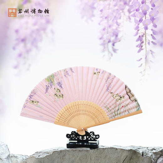 苏州博物馆 真丝折扇/紫藤水鸭图 商品图1