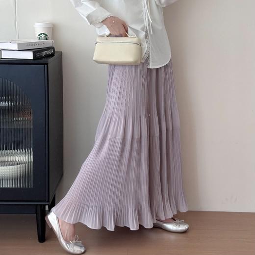 【视觉显高 仙气飘飘】梦惠妮雨雾紫藤压褶半裙仙女裙 透气雪纺 细腻亲肤 商品图7