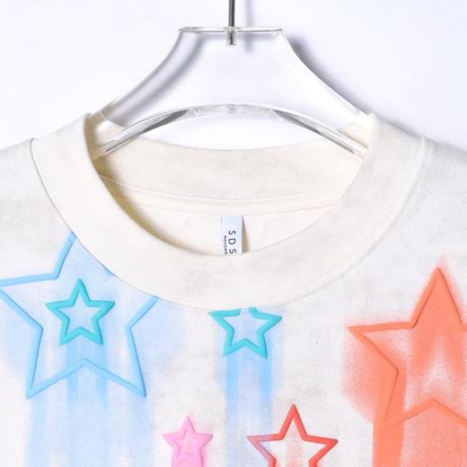 T3801夏季高级感新款男士韩系满天星彩色星星印花短袖T恤街头宽松上衣 商品图2