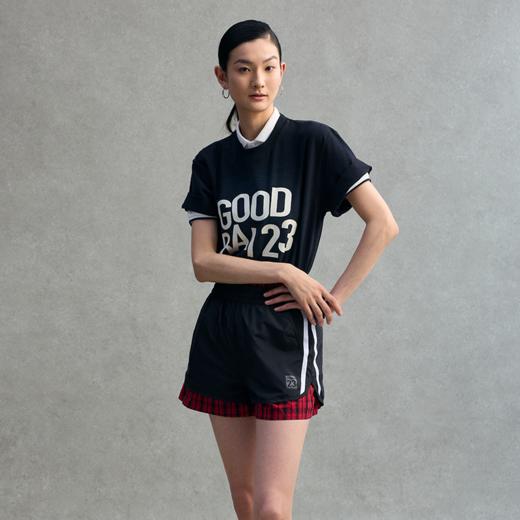 GOODBAI 23 logo撞色印花水洗圆领oversize短袖T恤 商品图0