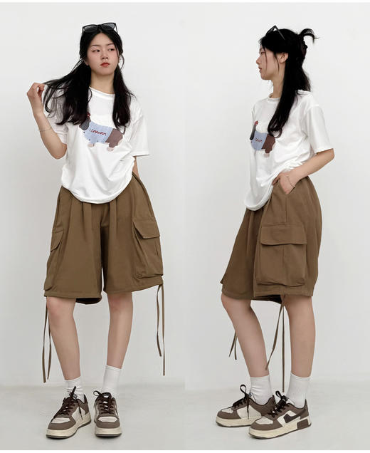 【YW】无忧购休闲宽松五分女士工装裤H-1825（截单后3-5天发货） 商品图2