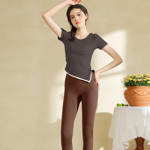 Luulu2025 Spring/Summer New Pilates Training Short Sleeve Fitness Top Sports Set 商品图5