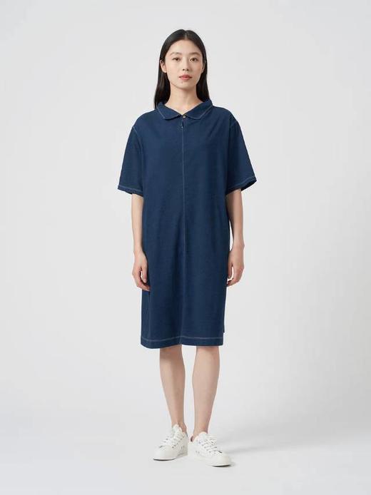 2楼素然环保棉靛蓝染针织布连衣裙吊牌价3750 商品图0