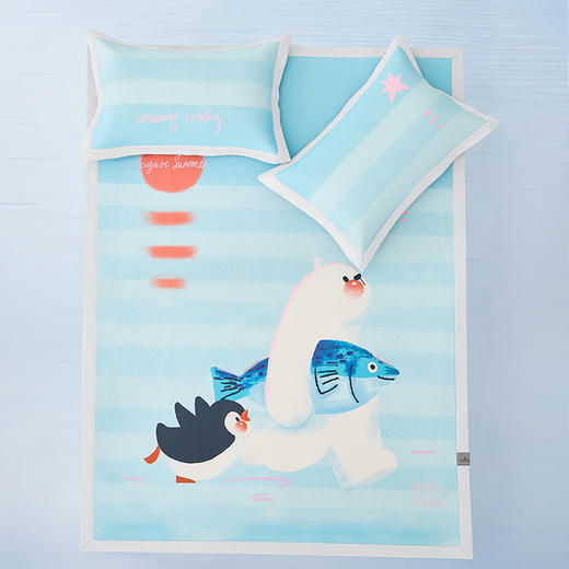 商超爆款【丝享冰冰凉牛奶丝PRO印花凉席-上班摸鱼】摸鱼/礼物 A类材质 环保印染工艺 久用不易褪色 商品图1