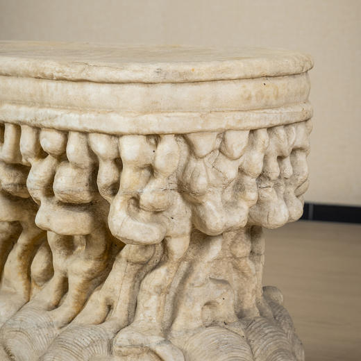 清	汉白玉葫芦纹腰形石座 商品图3