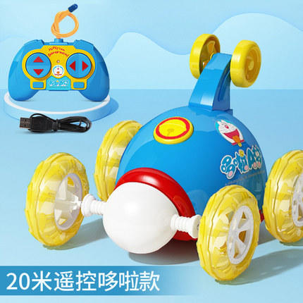 【给予童年快乐，不留遗憾~】儿童遥控翻斗车 360度翻滚特技赛车玩具 男孩电动越野小汽车可充电-QQ 商品图4