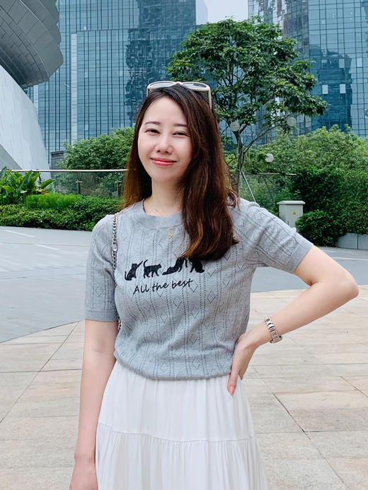 【百图lulu定制】【黑猫针织衫】夏季 轻薄  金线黑猫  招财又时髦短袖针织衫 商品图1