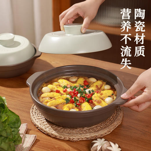 【福星浅煲】陶煲王砂锅炖锅家用耐高温浅锅煲仔菜煲仔饭专用砂锅陶瓷沙锅浅口 商品图6