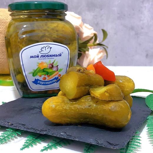 进口莫依的爱酸黄瓜腌制乳黄瓜俄罗斯风味小咸菜下饭菜泡菜480g/瓶 商品图0