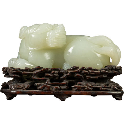 清	玉雕瑞兽摆件（红木座） 商品图5
