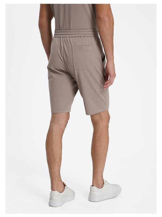 callisto卡其丝绵混纺华夫格微泡肌理运动休闲套装短裤 商品图4