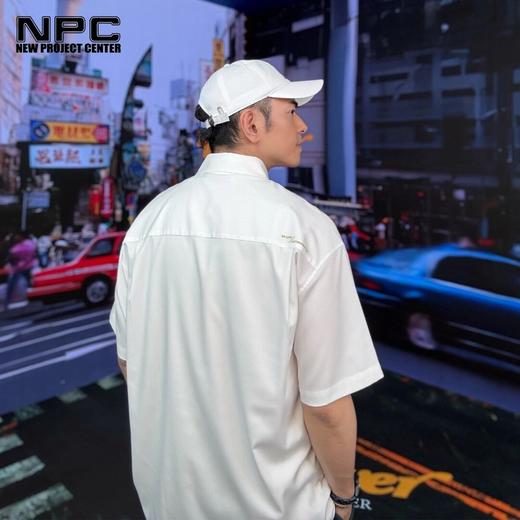 NPC潮牌金线字母logo刺绣抖抖翻领短袖衬衫男落肩抗皱NP53SH05 商品图1