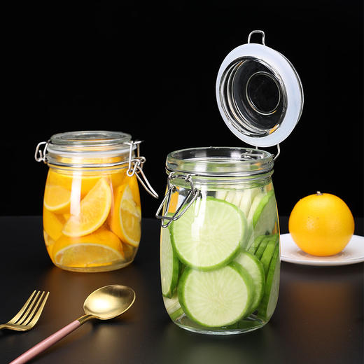 【卡扣玻璃密封罐】食品级瓶子泡酒容器泡菜坛子腌制咸菜蜜罐头杂粮收纳空瓶 商品图4