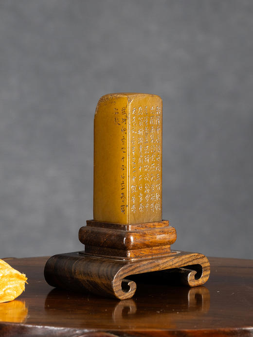 清	蒋仁款寿山石诗文印章 商品图0