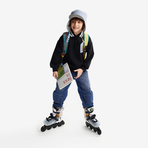 【秒】【特】【MQD】童装儿童加绒卫衣秋冬季polo领儿童上衣 商品图3