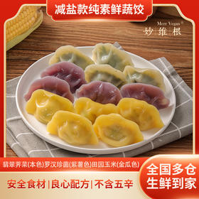 妙维根纯素水饺 荠菜菌菇大馅0味精0蔗糖添加纯素无五辛18只/袋 【3袋】镇级以下地址不发货