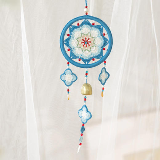 苏苏姐家鸣泉风铃挂件手工DIY钩针蕾丝线毛线团家居挂件材料包 商品图3