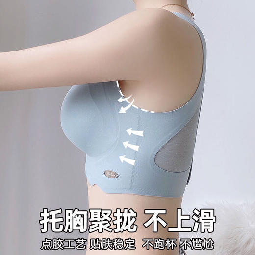 无痕美背大码内衣女夏季薄款大胸显小聚拢收副乳防下垂文胸罩运动 商品图1