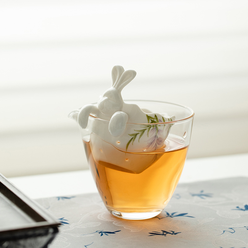 米马推荐 手绘紫藤茶漏 高温陶瓷 可直接挂杯