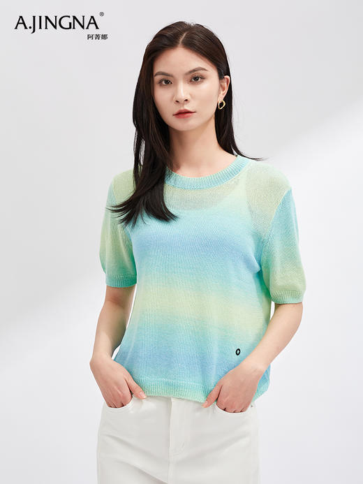 【舒适惬意】阿菁娜时尚浪漫轻盈透气镂空上衣F30X301010 商品图1