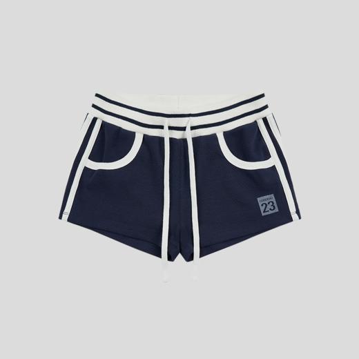 GOODBAI 23 logo编号撞色织带抽绳包臀微弹短裤 商品图3