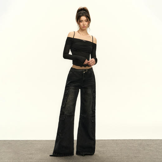 Ariseism 美式复古长袖T恤女春季新款修身上衣 商品图4