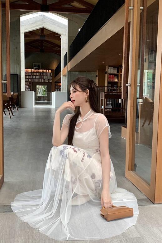 SUMMER & SAGE 新中式薄纱罩衫吊带裙套装 20450 商品图3