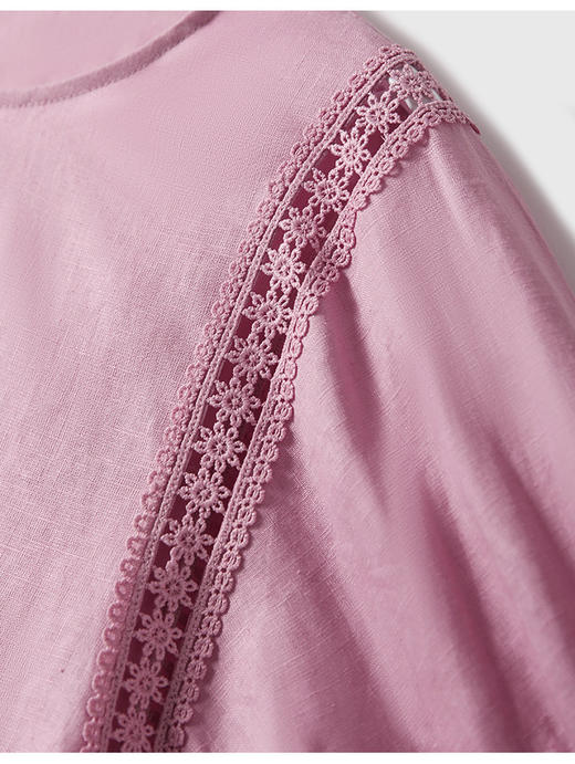 仙女吧MAX.GLOREA高支亚麻 蕾丝上衣 透气吸汗 百搭 商品图2