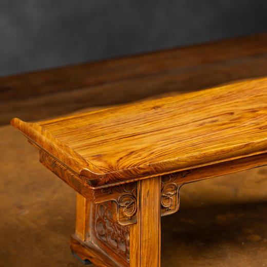 黄花梨夹头榫螭龙纹翘头案中案摆件 商品图2