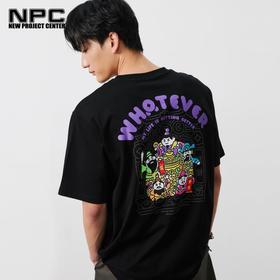 NPC潮牌重磅255g纯棉升级【五路财神】印花短袖男凉感抑菌NP52TE23