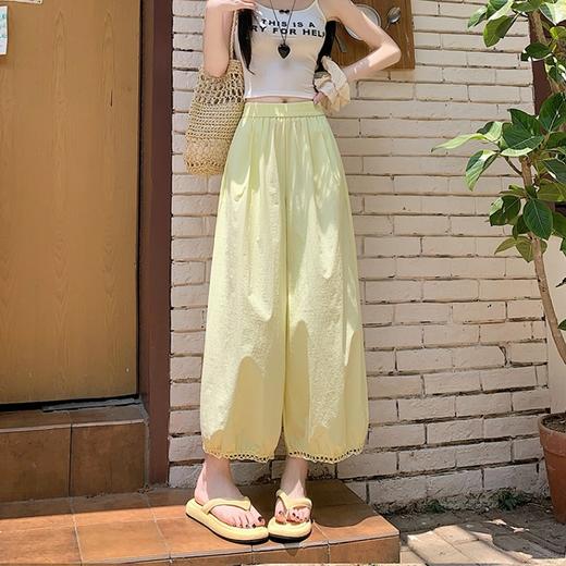 【2025夏季休闲蕾丝镂空花苞阔腿裤】夏季速干梧桐裤蕾丝边舒爽透气时尚款 商品图2