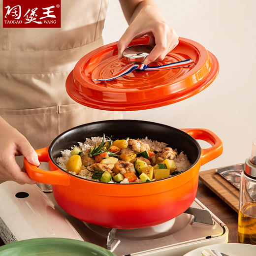 【陶煲王仿铁锅】法式仿铁锅耐高温陶瓷煲酒店煲汤陶瓷珐琅锅砂锅沙锅保温 商品图2