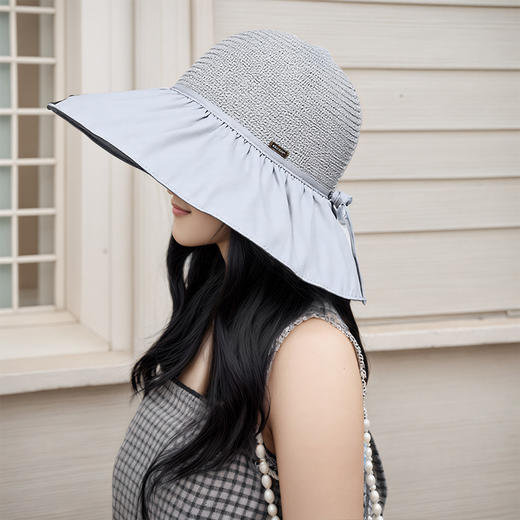 sisia防晒帽女2025新款时尚夏季遮阳渔夫帽防紫外线遮全脸太阳帽71W01S2G 71W01S1G 商品图1