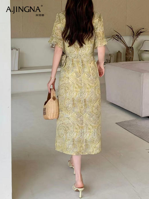 【特价不退换】阿菁娜浪漫度假风印花连衣裙F30X212072 商品图3