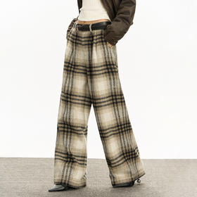 Ariseism 美式复古呢子休闲裤女春季新款长裤子