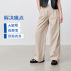 【麻感阔腿裤】SPS防透不易皱梨形友好直筒裤simplepiecesS42P026 商品缩略图4