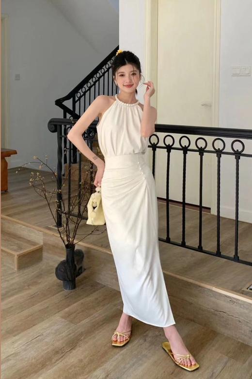 ELLA JADE 露肩挂脖无袖上衣+绸缎面半身裙 20441 商品图0