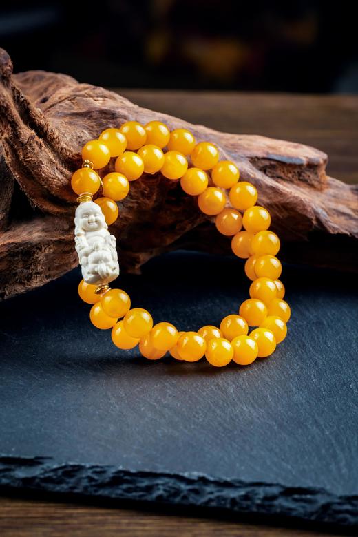 定制款猛犸象牙蜜蜡手串 商品图0