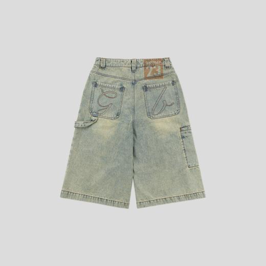 GOODBAI 23 logo编号印花水洗牛仔A版中裤 商品图2