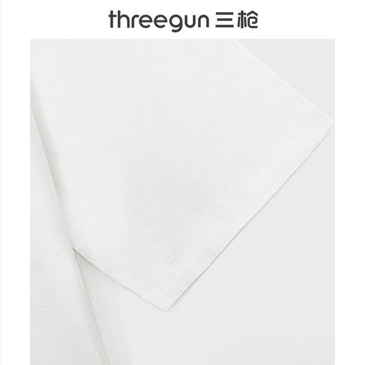Threegun三枪 舒感棉圆领短袖长款女士打底衫-24148A011 商品图6