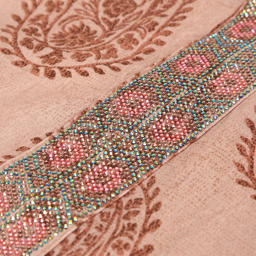 QF505斯尔丽25新款波西米亚风度假宽松休闲上衣配太阳摆半裙腰带套装 商品图7