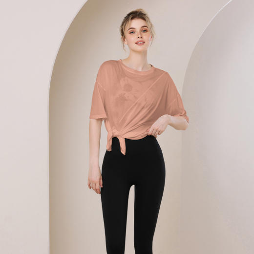 2025Luulu thin T-shirt fitness suit loose irregular cover shirt yoga suit top 商品图8