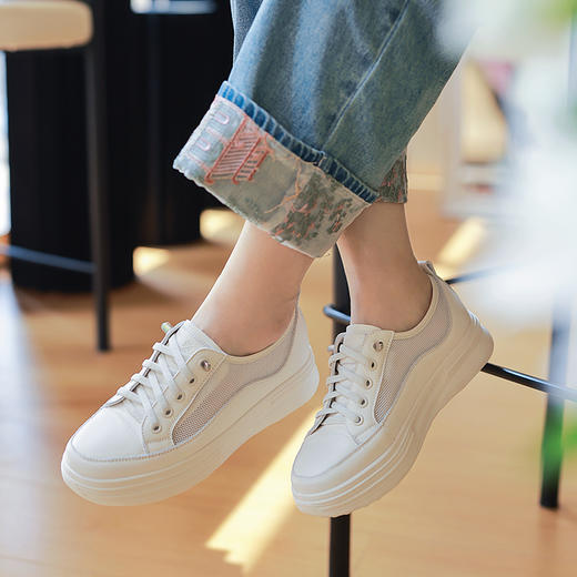 【小白鞋】鞋面头层牛皮+内里鞋垫头层羊皮 皮面款/网纱款两种可选 轻便舒适 四季皆可穿 商品图5